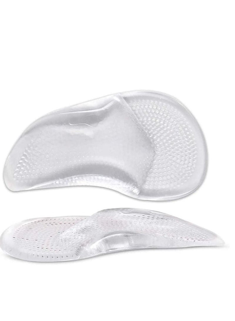 2Pairs Gel Insoles Women Clear Metatarsal Pads Shoe Arch Support Sleeve Flat Feet Adhesive Reusable Cushions Inserts Foot Supports for Cushioning and Pain Relief - Image 2
