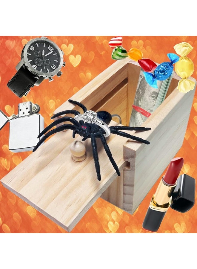 Jishi Prank Gift Box with Spider Surprise  Hilarious Gag for Adults Kids  Wooden Prank Box for Cash Gifts Christmas Stocking Stuffers - Image 3