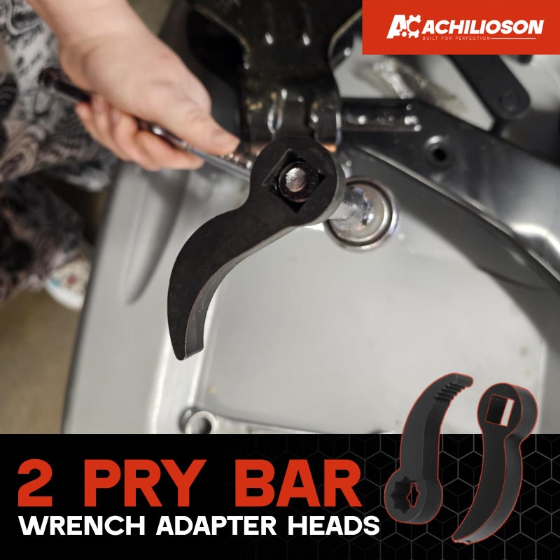 Achilioson Lower Control Arm Prying Tool Kit,for Control Arm and Suspension Removal,Suitable for Most Front-Wheel Drive Vehiclesï¼Œ1/2" Suspension Specialty Bushing Tool and Pry Bar Wrench Adaptor Head - Image 4
