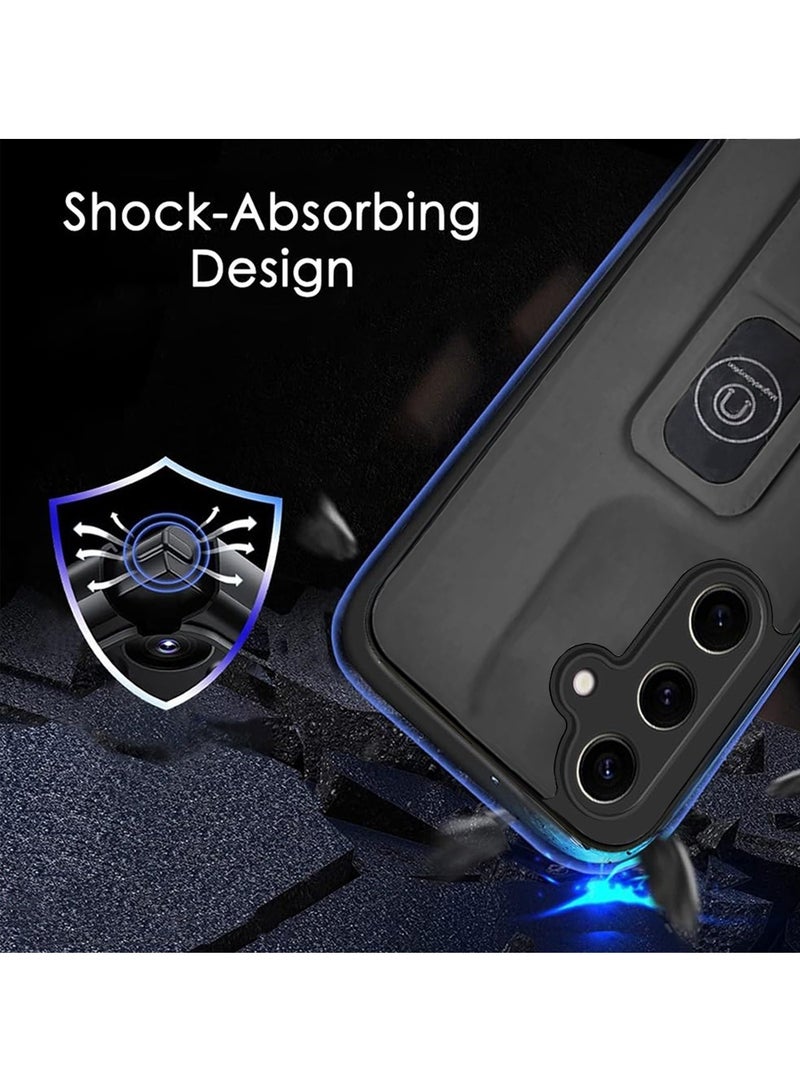 Techie Stylish TPU Silicone Back Cover Case with Magnetic Secure Hand Grip Kickstand for Samsung Galaxy A16 – Black - Image 4