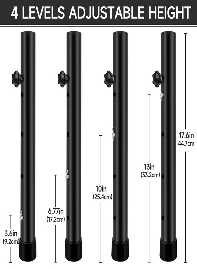 Laowu Table Leg Extenders for Folding Tables, Folding Table Legs Extensions for Straight and Bent Legs, Heavy Duty Steel 4 Levels Adjustable Folding Table Leg Risers, Raise Table Height - Image 4
