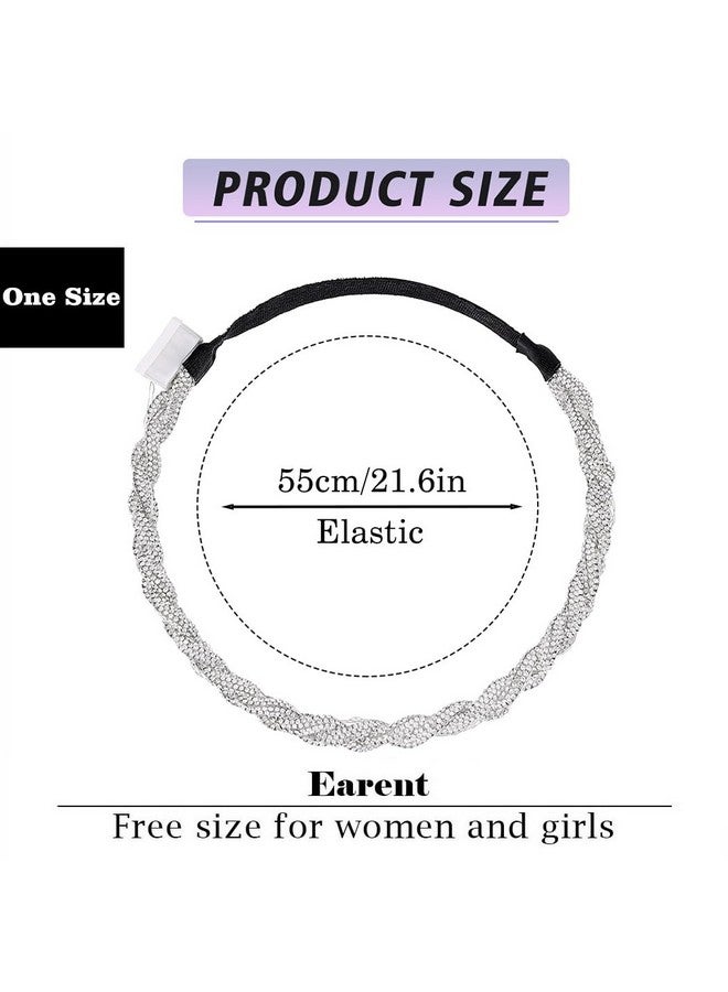 ايفينت عصابة رأس مضيئة بأحجار الراين فضية اللون من الكريستال LED، سلسلة رأس متوهجة، إكسسوارات شعر لحفلات الزفاف المتلألئة للنساء (B-Silver) - Image 2