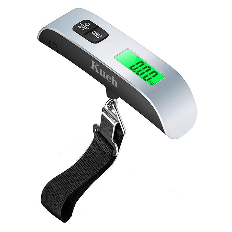 Kueh Portable Digital Luggage Scale - 110 lbs/50 kg Capacity, Battery Included (Silver+Black) - Image 1