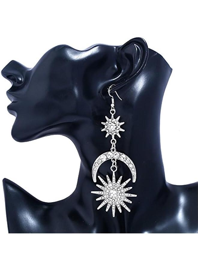 Women's Earrings - Sun, Moon and Star Celestial Earrings, Hypoallergenic Bohemian Style Jewelry, Great Birthday Gift for Women - Image 4