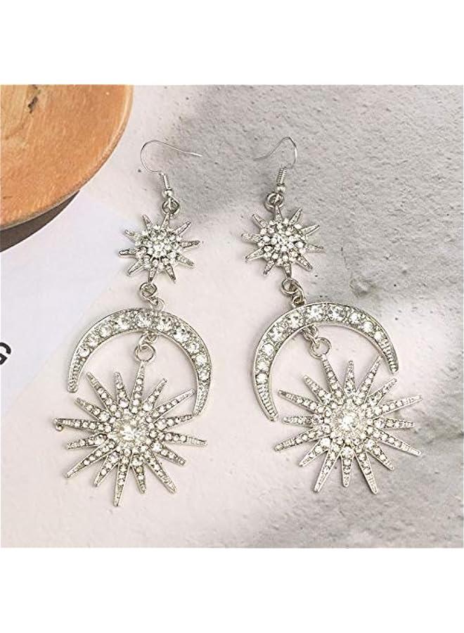 Women's Earrings - Sun, Moon and Star Celestial Earrings, Hypoallergenic Bohemian Style Jewelry, Great Birthday Gift for Women - Image 5