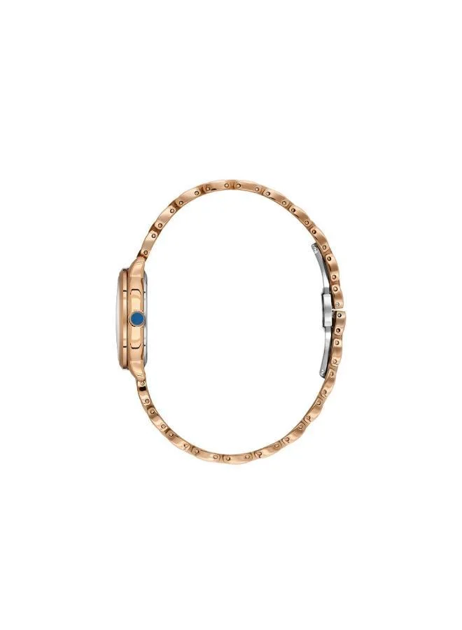 DANIEL KLEIN Women's Stainless Steel Rose Gold Alloy Case Analog Blue Round Sunray Dial Japanese Quartz Premium 30 Meters Water Resistant