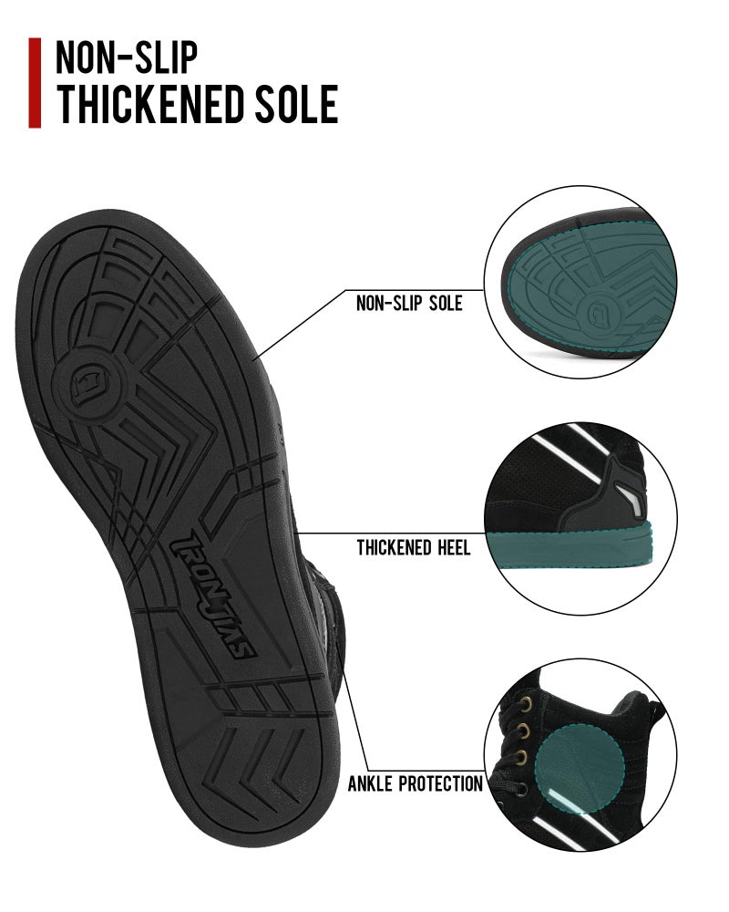 BORLENI Motorcycle Boots Street Riding Shoes Anti-Slip Outdoor Trekking Hike Work Shoes for Men - Image 4