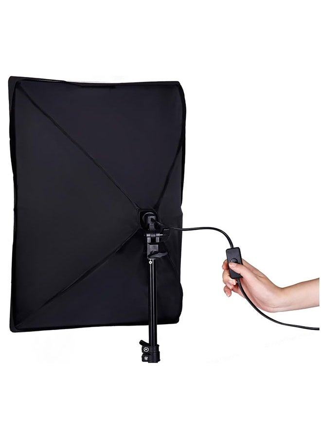Photography Studio Light Photo Softbox Lighting Kit With 80 Inch Stand E27 Socket Remote