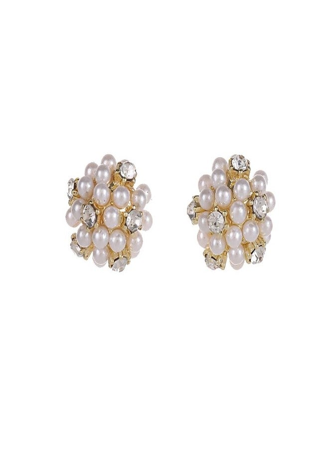Shejuety women's earrings, silver needle pearl earrings with rhinestone earrings, designed specifically for fashionable women, suitable for both girls and women - various holiday jewelry gifts - Image 1