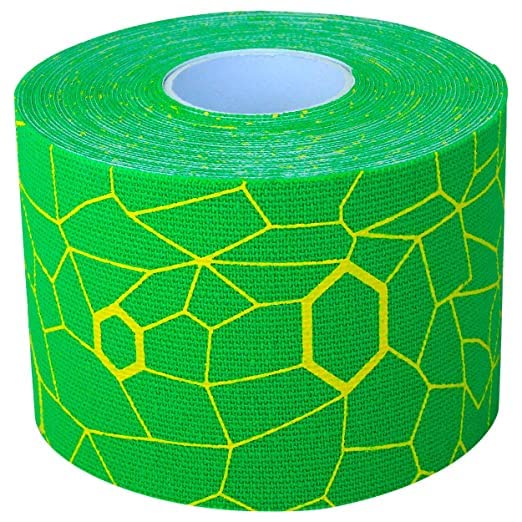 THERABAND Kinesiology Tape, Waterproof Physio Tape for Muscle & Joint Support, Standard Roll with XactStretch Application Indicators, 2 Inch x 16.4 Foot Roll, Electric Green/Yellow - Image 4