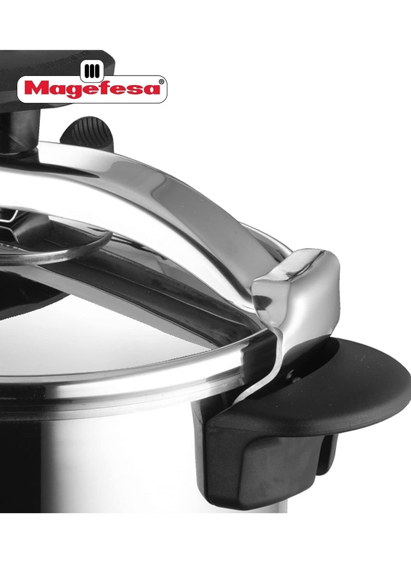 Magefesa 10Liters Magefesa - Pressure cooker Magefesa 01OPSTABO10 Stainless steel 10 Litre |Made from 18/10 stainless steel, highly wear-resistant, 5-layer thermal diffuser base Black, Stainless Steel  - Image 5