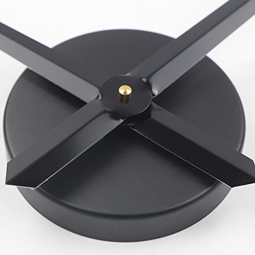 Timelike 3D DIY Wall Clock, 1M Modern Frameless Large 3D DIY Wall Clock Kit Decoration Home for Living Room Bedroom (Black-Black) - Image 3