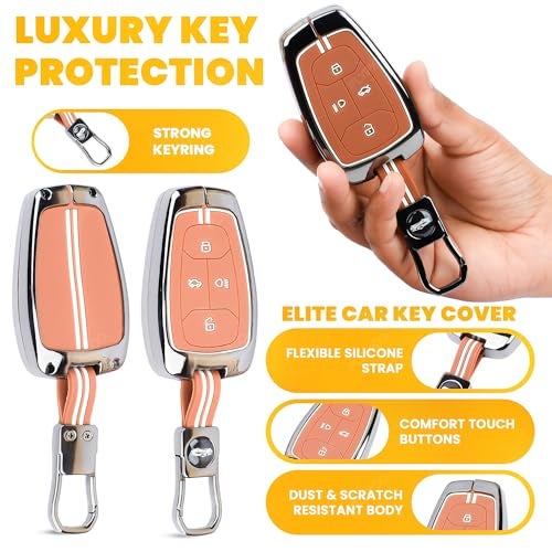 Coll of Fest Premium Black Chrome Metal Silicone Key Cover Glow-in-The-Dark, Waterproof, Protector for Tata Nexon, Harrier, Safari | Altroz | Tigor, Ev | Punch, Tiago Ev Electric 4 Button Smart Key - Image 5