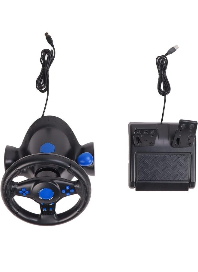 Generic - Racing Steering Wheel and Pedal Set for PC, PS5, PS4, Xbox & Windows – 270° Driving Simulator with Force Feedback, Vibration, Responsive Pedals – Gaming Wheel for Sim Racing & Drift - Image 1