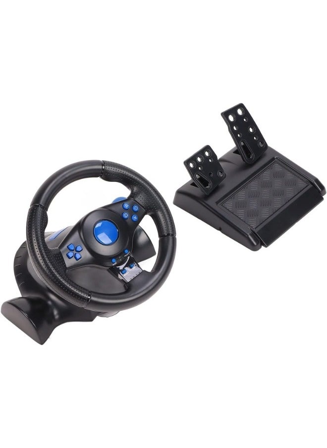 Generic - Racing Steering Wheel and Pedal Set for PC, PS5, PS4, Xbox & Windows – 270° Driving Simulator with Force Feedback, Vibration, Responsive Pedals – Gaming Wheel for Sim Racing & Drift - Image 1