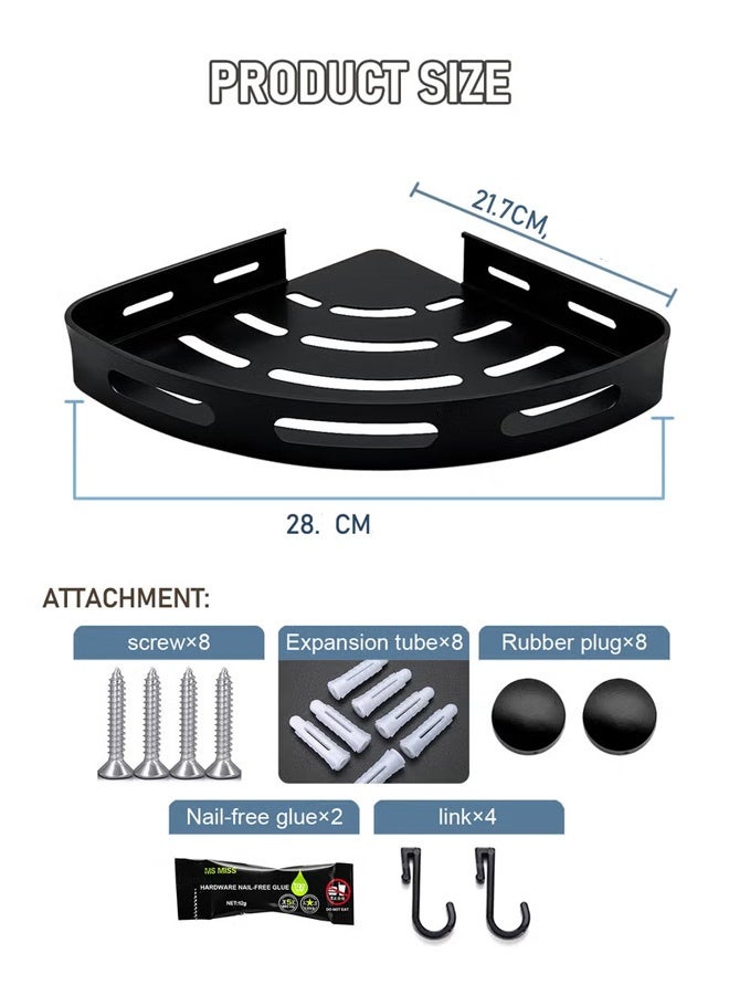 WinHolder Double layer Bathroom Shower Wall Mounted Space Stainless Steel Towel Storage Hanger Shelf Holder Stand Rack With Hooks Bathroom Accessories Organizer Bathroom Corner Double Layer Triangle Rack Holder Shelf Storage Organizer for Bathroom Shower Sink  - Image 2