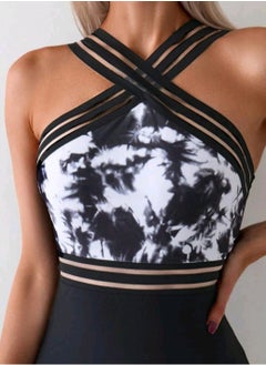 Shein SHEIN Swim Women's Tie Dye Printed Spaghetti Strap One-Piece Swimsuit For Beach Vacation,Summer Beach  - Image 3