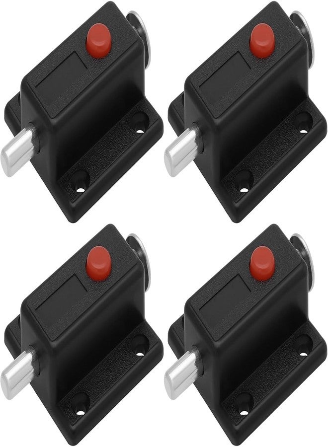 Yopple 4PCS Automatic Door Bolt Locks with Push Button, Spring-Loaded Sliding Latches for Cabinets, Windows, Drawers, Home Security, Strong & Durable Bolt Fasteners with Screws for Furniture - Image 1