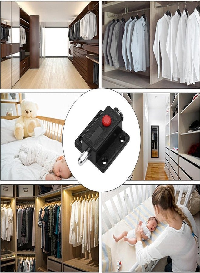 Yopple 4PCS Automatic Door Bolt Locks with Push Button, Spring-Loaded Sliding Latches for Cabinets, Windows, Drawers, Home Security, Strong & Durable Bolt Fasteners with Screws for Furniture - Image 4