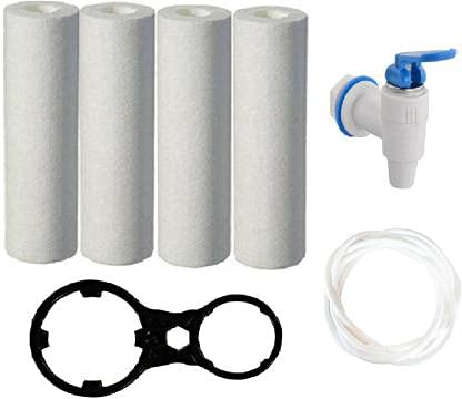 CSI INTERNATIONAL 4 Spun Filter with Dual Spanner Tap Pipe Solid Filter Cartridge RO Accessory Tool Kit 05 Pack of 7 - Image 1