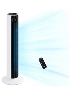 SP LEVOIT 20dB Silent Tower Fan with Remote Control, 7.9m/s Powerful Fan with DC Motor, 26W Energy, 4 Modes 12 Speeds 12H Timer, Advanced Sleep Mode, Front Display, 90° Oscillation  - Image 1