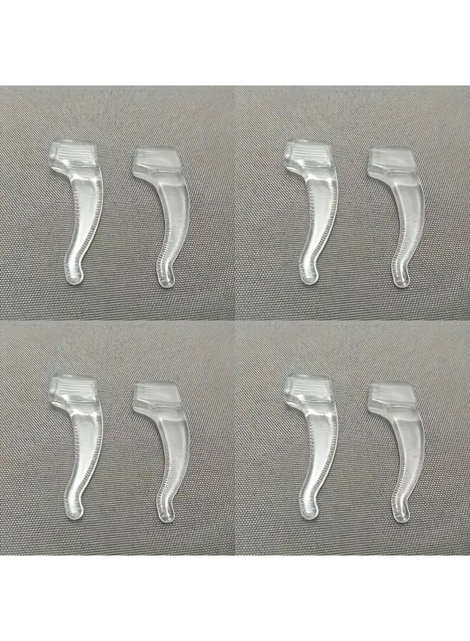 8 قطع سوداء من أغطية صدغ النظارات المضادة للانزلاق، واقيات الأذن اللينة من القماش للنظارات - Image 3