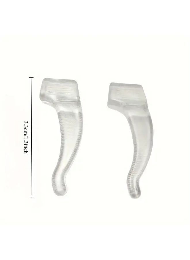 8 قطع سوداء من أغطية صدغ النظارات المضادة للانزلاق، واقيات الأذن اللينة من القماش للنظارات - Image 4