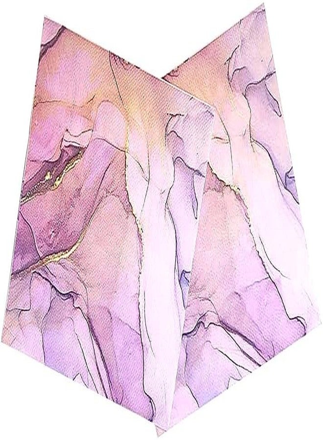 LUDALY Purple Rose Marble Napkins, Paper Napkin 3 Ply 33x33 cm Tissue Napkin Art Painting Dinner Table Napkin For Home And Kitchen Cocktail Party Napkin Color Paper Napkin Pack of 20 Pcs - Image 2
