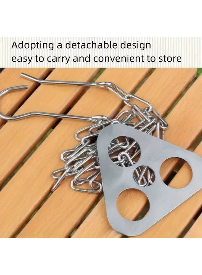 إسكدنيا 3 قطع من حامل الشواء الخارجي من الفولاذ المقاوم للصدأ مع قوس وعاء معلق لمخيمات الشواء - Image 4