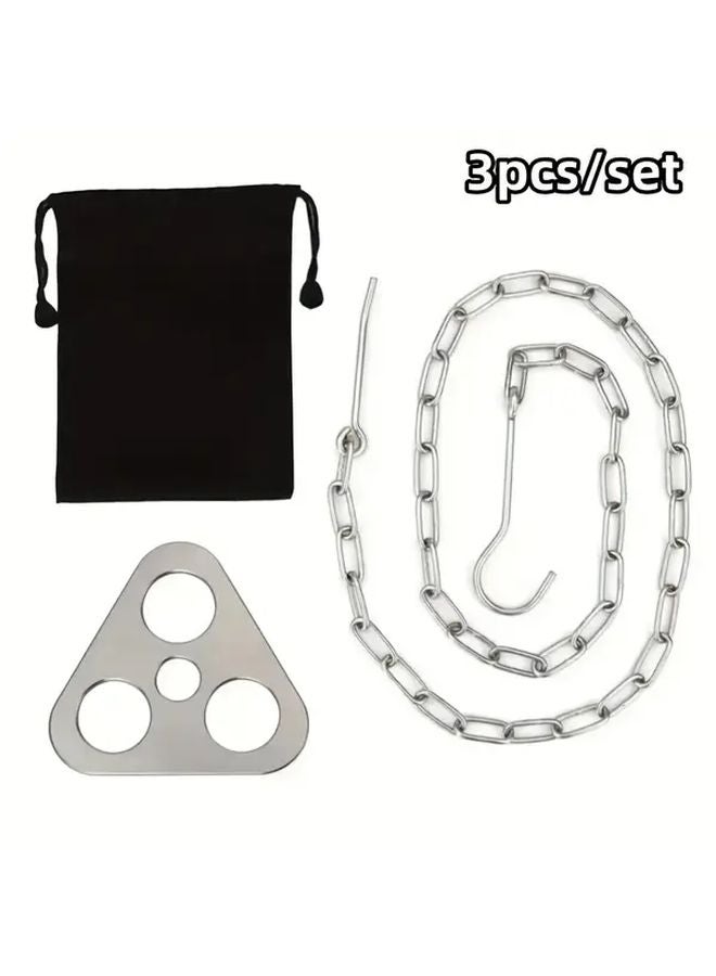 إسكدنيا 3 قطع من حامل الشواء الخارجي من الفولاذ المقاوم للصدأ مع قوس وعاء معلق لمخيمات الشواء - Image 1