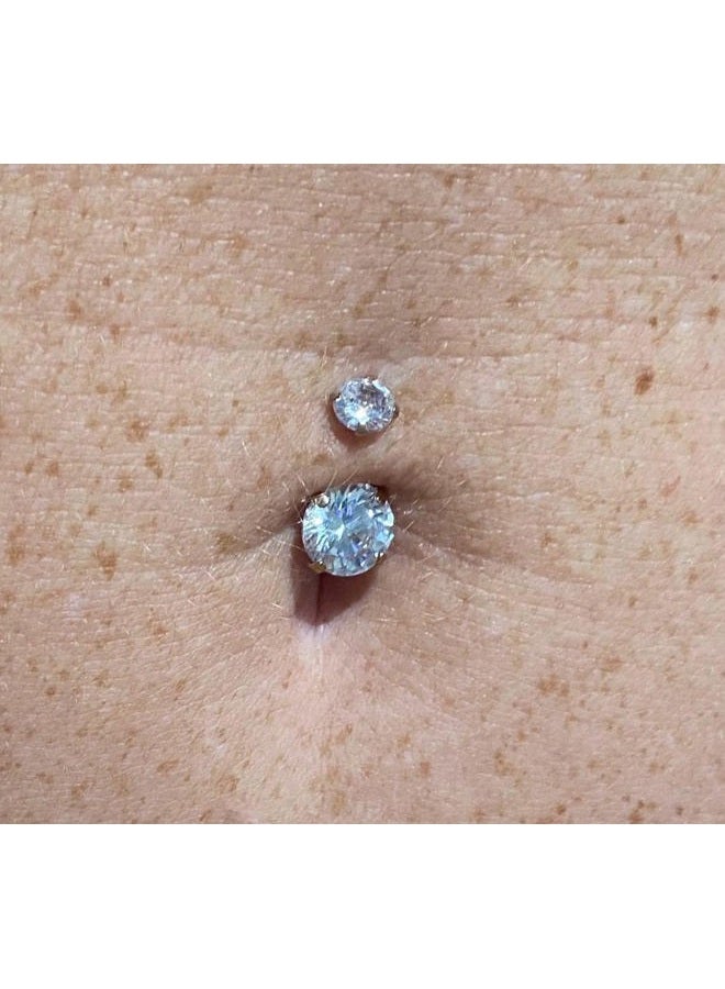 MODRSA Belly Button Ring Belly Rings Surgical Steel Belly Button Rings for Women Navel Piercing Jewelry Silver Gold 6mm 8mm 10mm 12mm, Metal, stainless-steel - Image 3