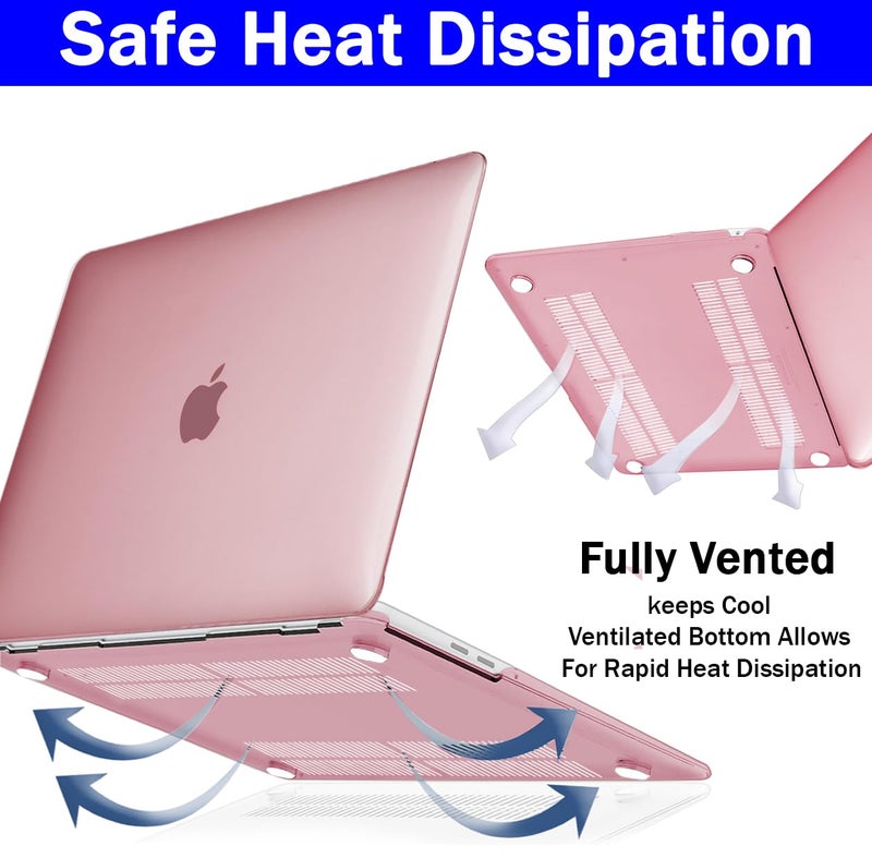 Gioia Bazaar Compatible with MacBook Air 13 inch Case Cover 2010-2017 Release A1369/A1466 Chip, Protective Plastic Hard Shell Case Cover (Pink) - Image 5