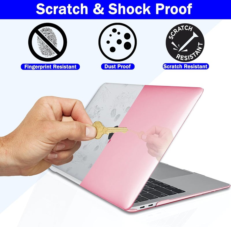 Gioia Bazaar Compatible with MacBook Air 13 inch Case Cover 2010-2017 Release A1369/A1466 Chip, Protective Plastic Hard Shell Case Cover (Pink) - Image 4