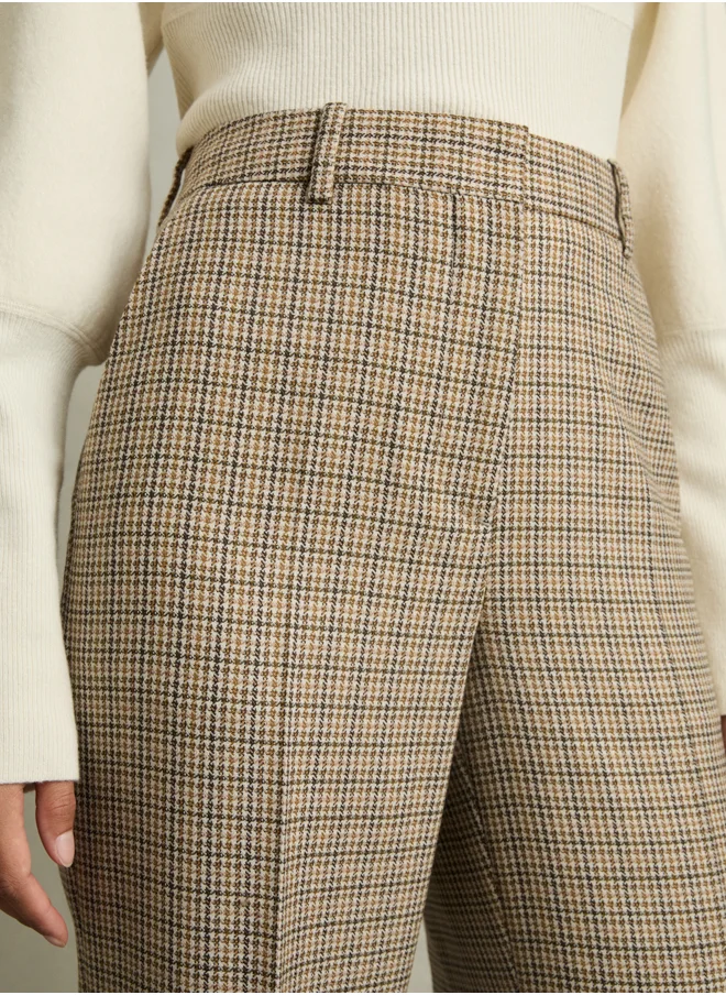 REISS Check Wide Leg Trouser