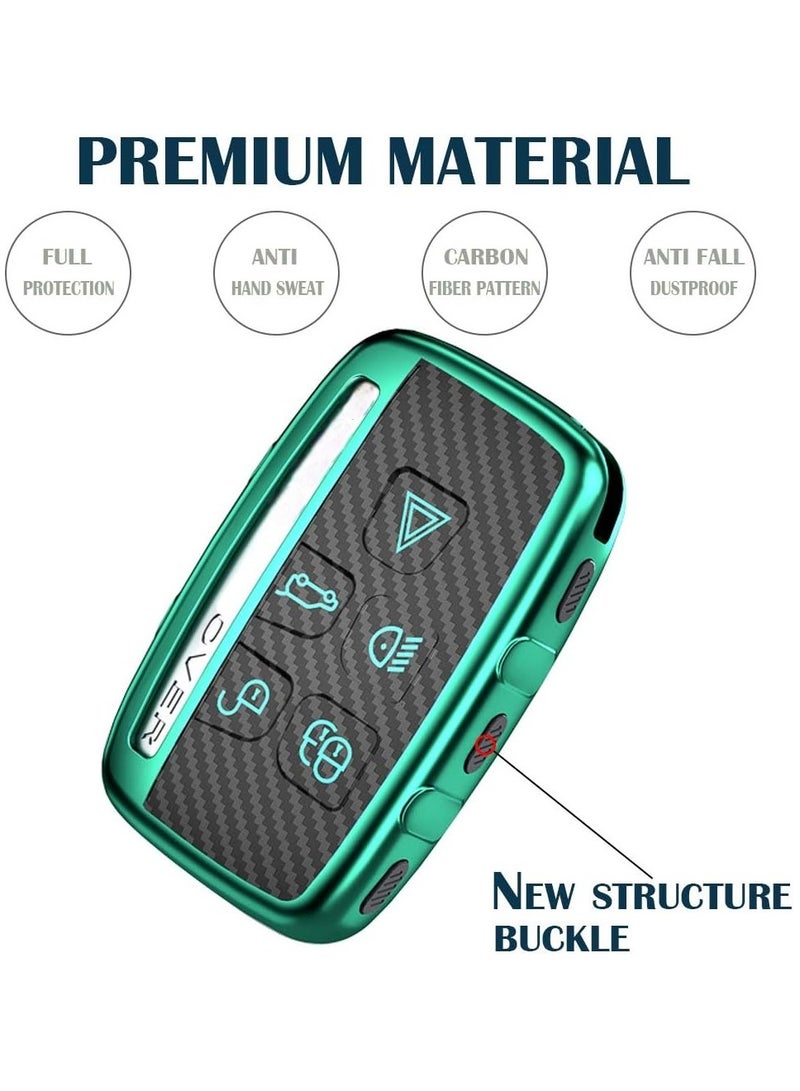 TPU Key Fob Cover for Land Rover Discovery Evoque LR4 Range Rover Sport Jaguar XE XF F-Pace with Alloy Keychain Holder Protector Shell for 5-Button Remote Key - Image 2