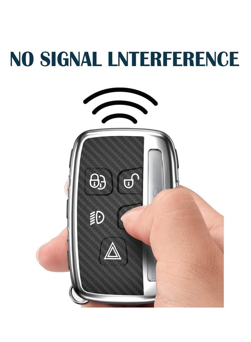 TPU Key Fob Cover for Land Rover Discovery Evoque LR4 Range Rover Sport Jaguar XE XF F-Pace with Alloy Keychain Holder Protector Shell for 5-Button Remote Key - Image 4