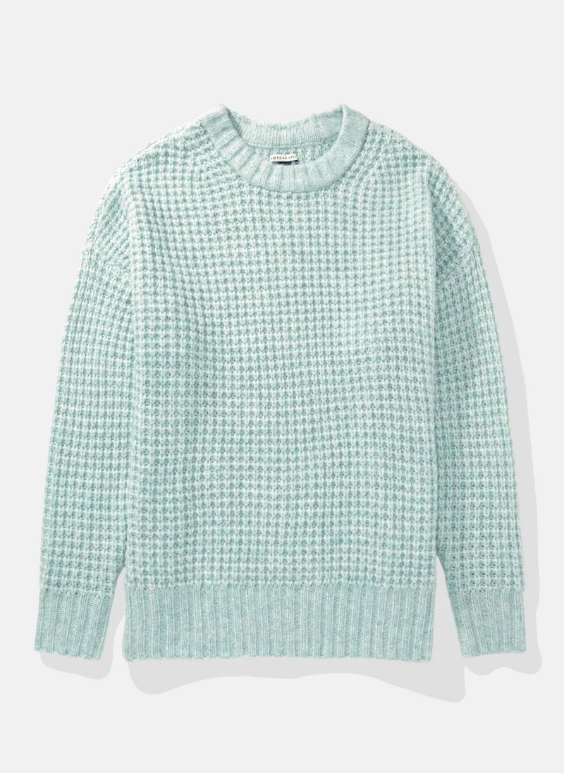 امريكان ايجل AE Oversized Waffle Crewneck Sweater