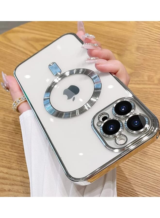 حافظة مغناطيسية لهاتف iPhone 14 Pro Max، حافظة هاتف شفافة [متوافقة مع MagSafe] مع واقي عدسة الكاميرا مضادة للخدش رفيعة مطلية بالكهرباء لهاتف iPhone 14 Pro Max - Image 1