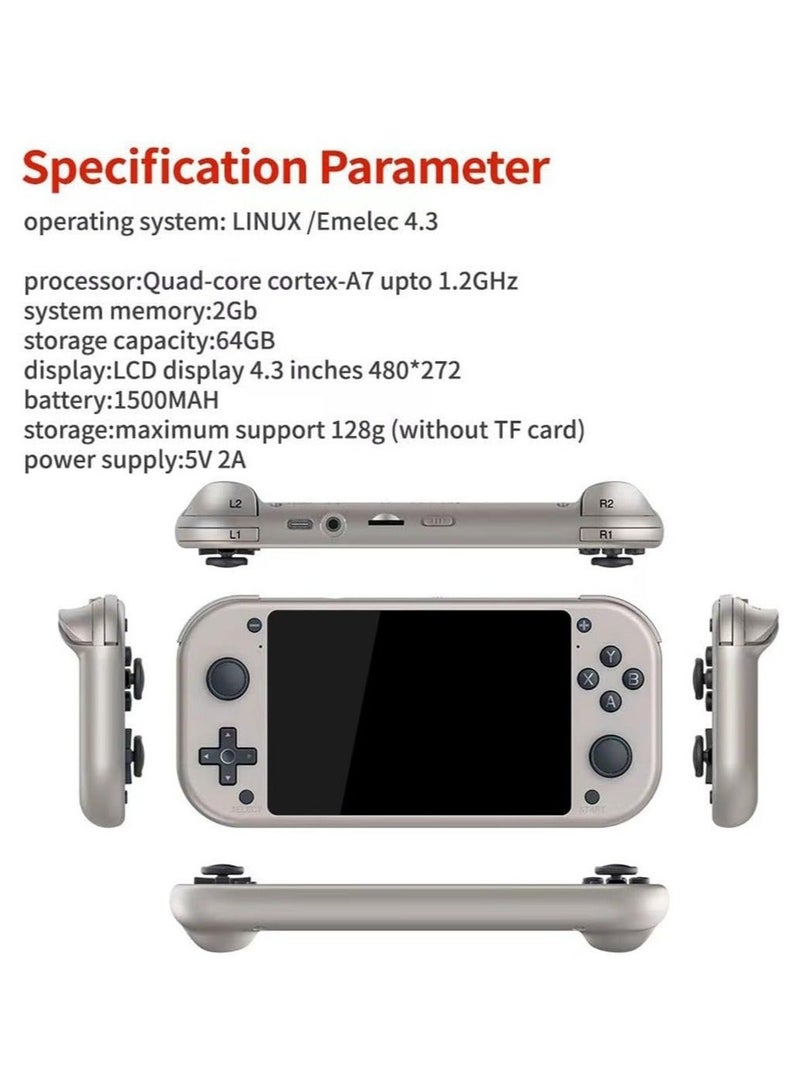 Handheld Gaming Console, M17 4.3-inch Retro Handheld Pandora Game Console (64GB, 20000+ Games)  - Image 5