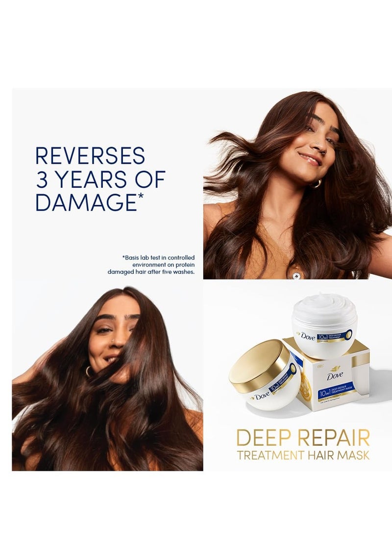 Dove 10 In 1 Deep Repair Treatment Hair Mask, 300 Millilitre | Floral, For All Hair Types - Image 3