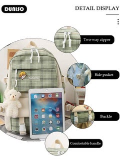DUNISO 5PCS Kids School Backpack Set Canvas Laptop School Bag Sets for Kids with Tote Bag,Shoulder Bag,Pencil Box,Small Bag ,Large-capacity Bookbag for Girls Boys Back to School Supplies  - Image 3