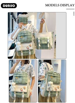 DUNISO 5PCS Kids School Backpack Set Canvas Laptop School Bag Sets for Kids with Tote Bag,Shoulder Bag,Pencil Box,Small Bag ,Large-capacity Bookbag for Girls Boys Back to School Supplies  - Image 4