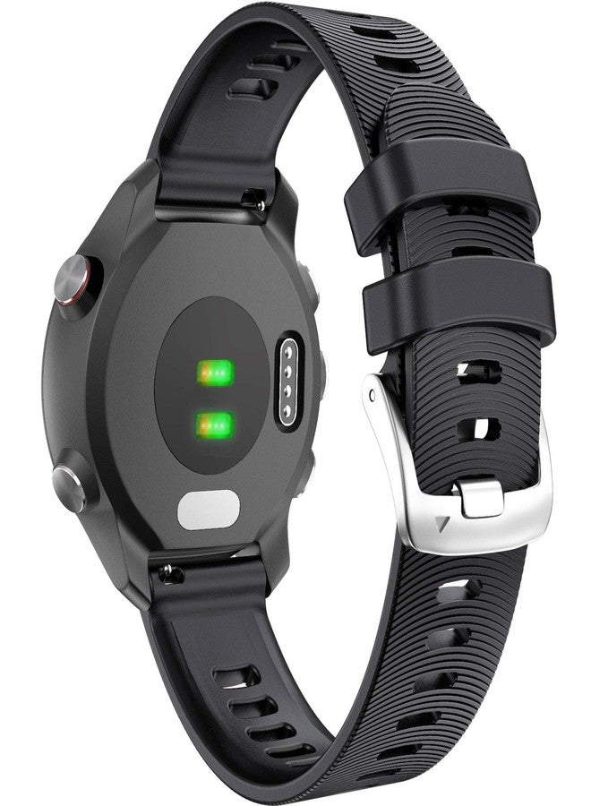 ANCOOL for Garmin Forerunner 245/165/55/645 Watch Band, 20mm Silicone Sport Watch Band Compatible with Garmin Vivoactive 5/3/Venu 2 Plus/Sq 2, for Galaxy Watch 7/6/5/4/FE 40mm 44mm(Black) - Image 1