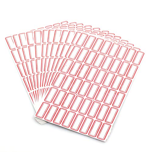 PZRT 12 Sheet / 576pcs Self-Adhesive Label Stickers for Office Supply Laboratory Label Product Classification Stationery Stickers Price Tag Post Writable Blank Sticker 3.2x1.1cm - Image 1