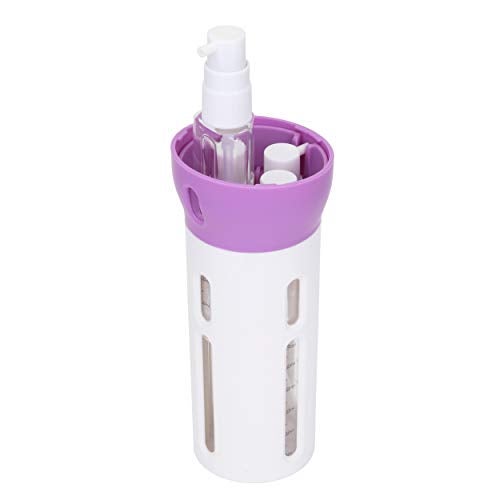 Travigo 4-in-1 Travel Dispenser Bottle, TSA Approved,Includes Four Empty Reusable 1.4 oz. (40 mL) Cosmetic Toiletry Containers for Sanitizer, Soap, Lotions, Skincare, Makeup Products (Purple) - Image 3