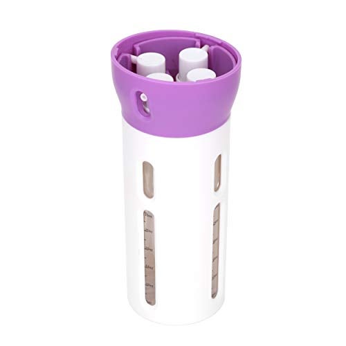 Travigo 4-in-1 Travel Dispenser Bottle, TSA Approved,Includes Four Empty Reusable 1.4 oz. (40 mL) Cosmetic Toiletry Containers for Sanitizer, Soap, Lotions, Skincare, Makeup Products (Purple) - Image 2
