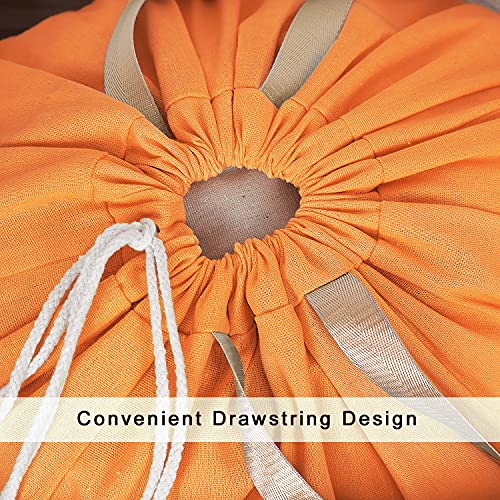 SANFERGE Heavy Duty Laundry Bag with Drawstring and Handle, Extra Large Travel Dirty Clothes Bag for Laundromat and Household, Durable Rip-Stop Laundry Hamper Liner, 28 x 40 Inch by SANFERGE, Orange - Image 4