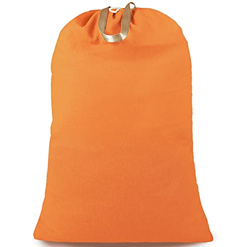 SANFERGE Heavy Duty Laundry Bag with Drawstring and Handle, Extra Large Travel Dirty Clothes Bag for Laundromat and Household, Durable Rip-Stop Laundry Hamper Liner, 28 x 40 Inch by SANFERGE, Orange - Image 1