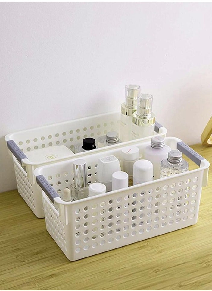 Alissa Set of 4 Small Plastic Storage Baskets with Easy-Grip Handles – Multi-Purpose Organizer Bins for Bathroom, Kitchen, Beauty & Home Use – Compact & Durable (26.5x12.5x10cm)  - Image 5