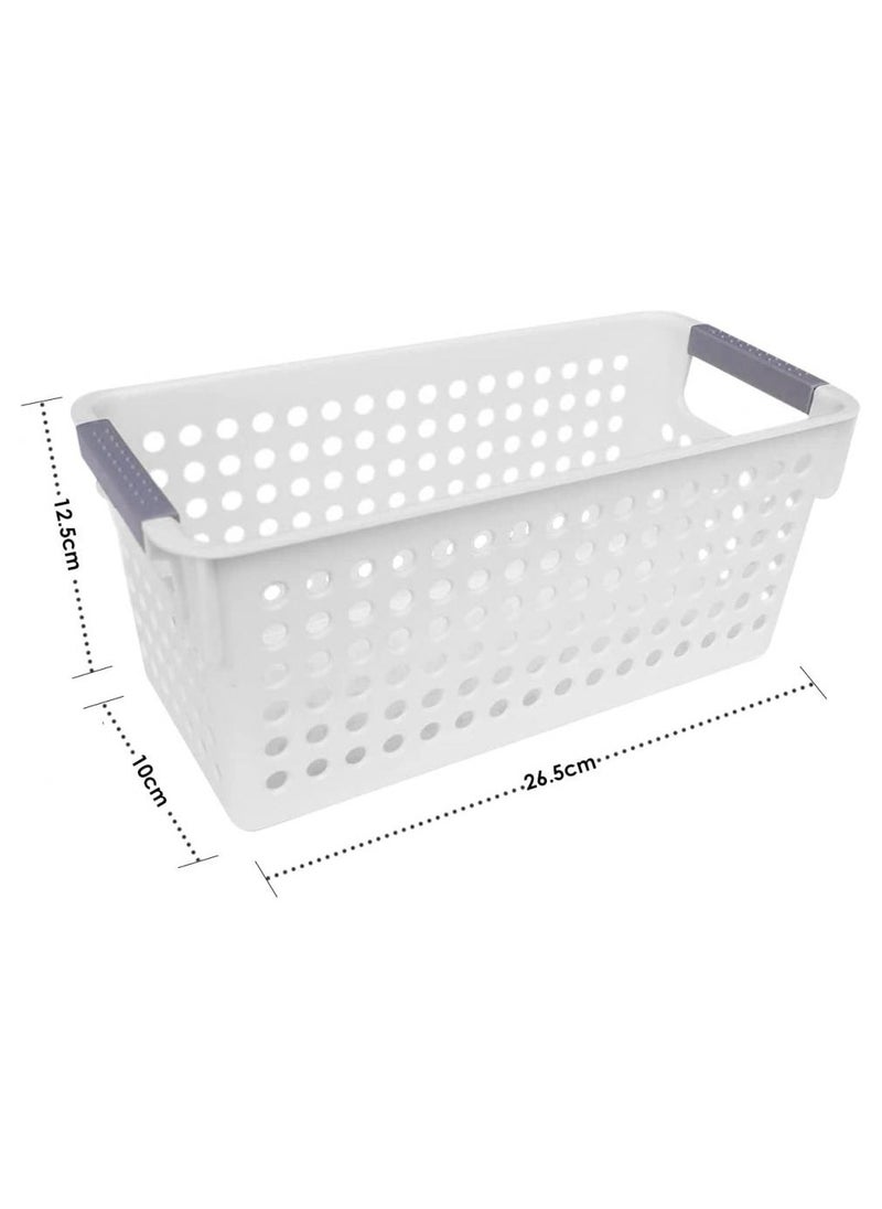 Alissa Set of 4 Small Plastic Storage Baskets with Easy-Grip Handles – Multi-Purpose Organizer Bins for Bathroom, Kitchen, Beauty & Home Use – Compact & Durable (26.5x12.5x10cm)  - Image 4